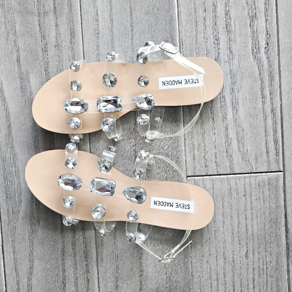 Steve Madden Clear Crystal Sandals